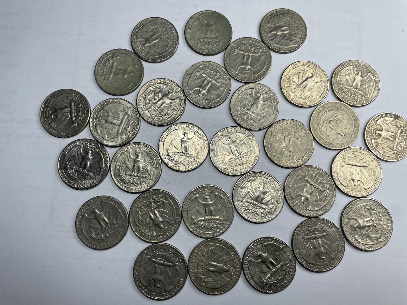 每日一拍，2024年集古藏今外币拍卖第十六期-第2场—（总第152拍），可以寄存60天，满160元包邮。 25美分30枚