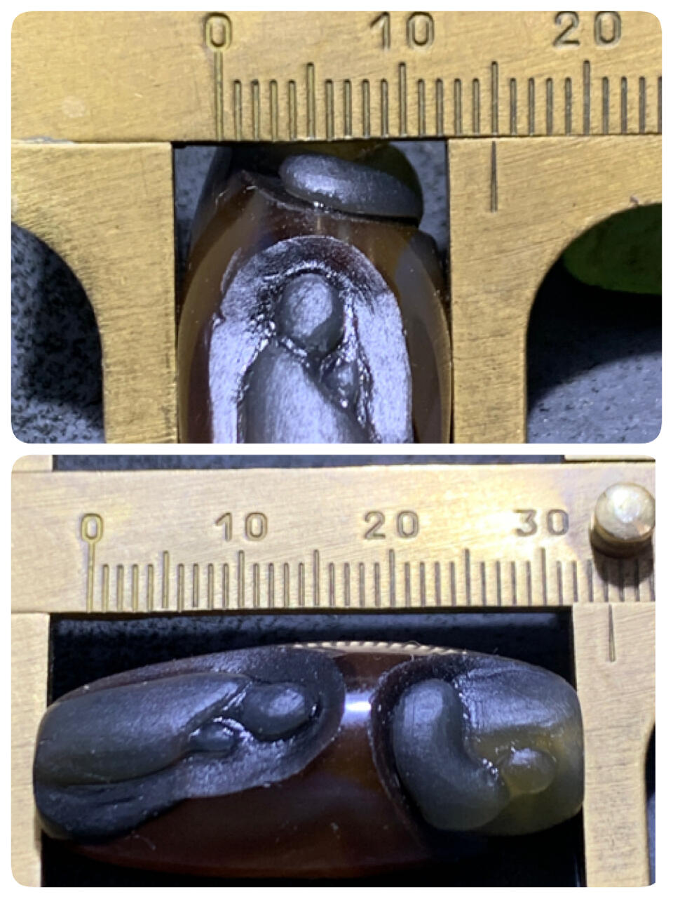精美亚光高玉化巴西玛瑙手工俏色巧雕无相佛桶珠一个