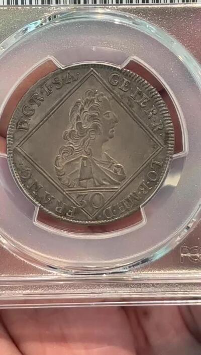 PCGS-AUD 1760奥地利弗朗茨30克鲁泽银币 原包浆老味道