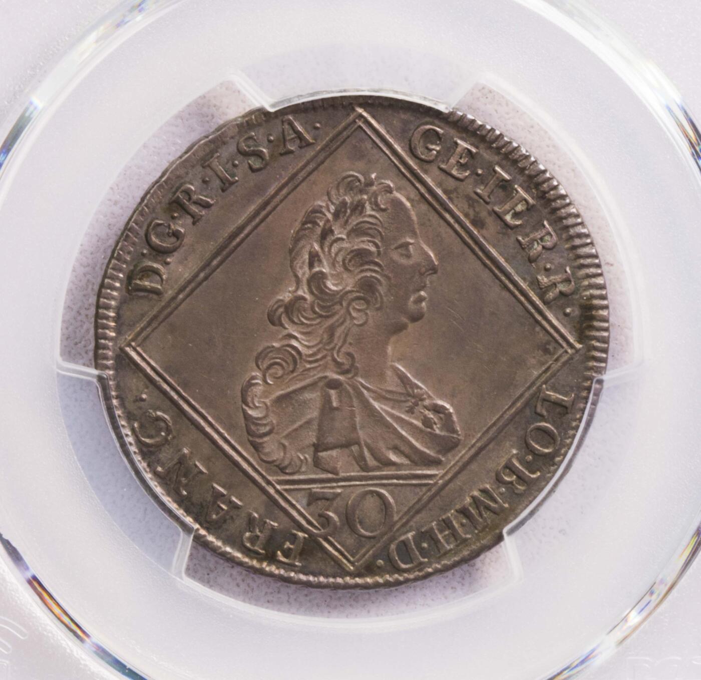 PCGS-AUD 1760奥地利弗朗茨30克鲁泽银币 原包浆老味道