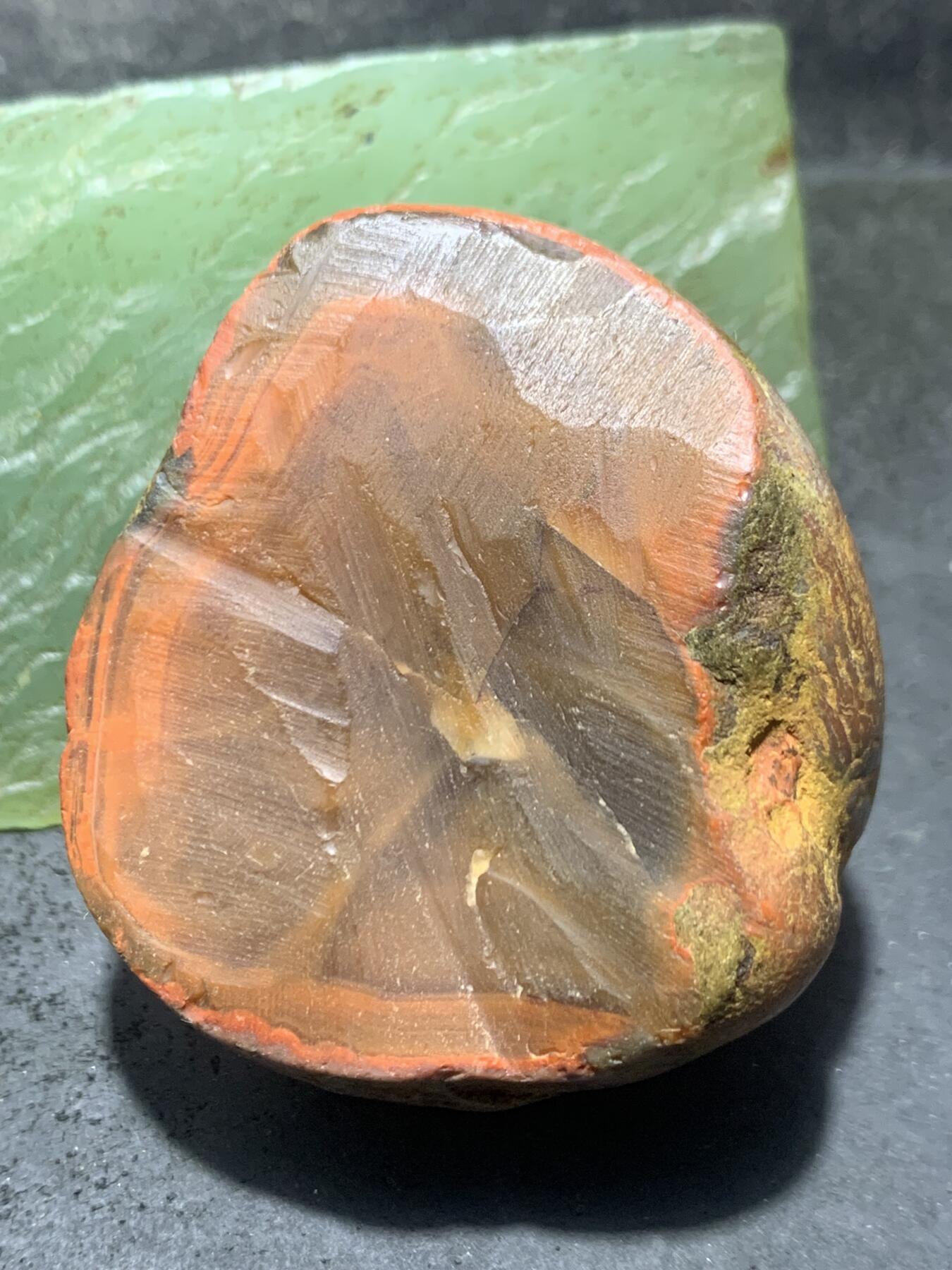 精美紫罗兰原皮大开窗冻料柿子红南红玛瑙原石一颗