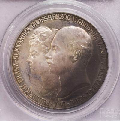 PCGS-PR66 1904梅克伦堡皇家婚礼5马克大银币 亚军精制 - PCGS-PR66 1904梅克伦堡皇家婚礼5马克大银币 亚军精制