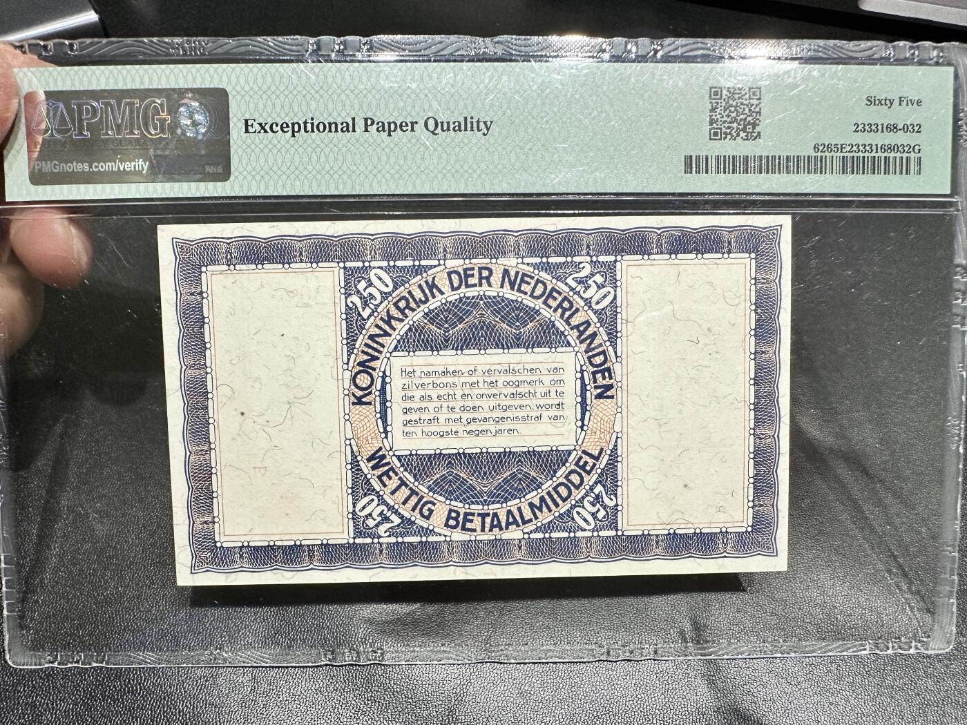 《外钞收藏家》第四百二十六期 1938年荷兰2.5盾 PMG65 无47