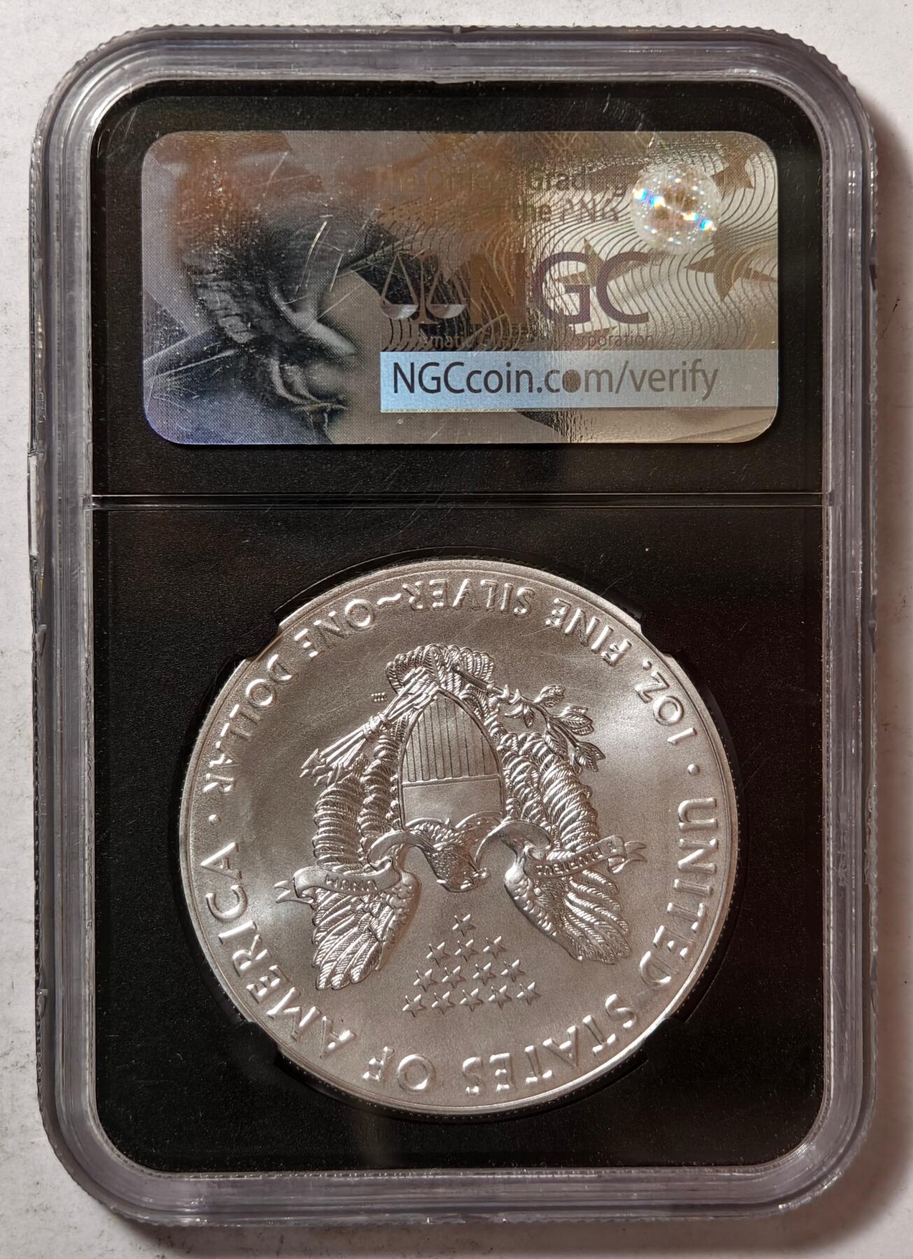 紫瑗钱币——第430期 美国 2017年  行走女神 1盎司 投资银币 NGC MS70 （国会议员 迈克·卡斯特签名版）