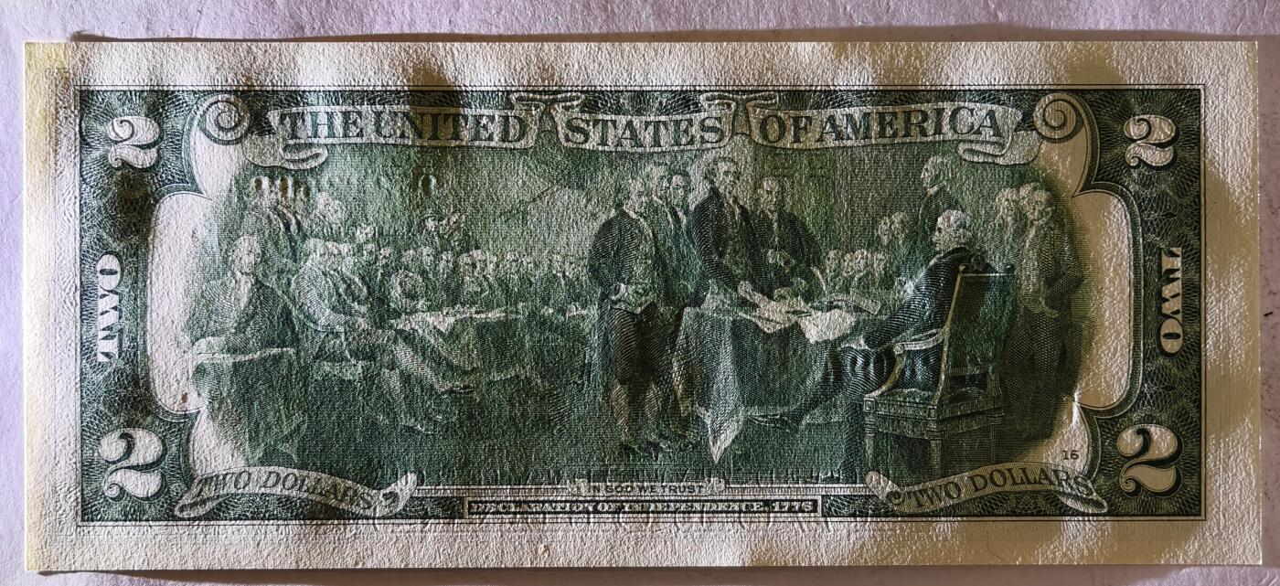 紫瑗钱币——第461期——纸币场 美国 2017年 L版 A序列 托马斯.杰斐逊 2美元 UNC 刀拆货