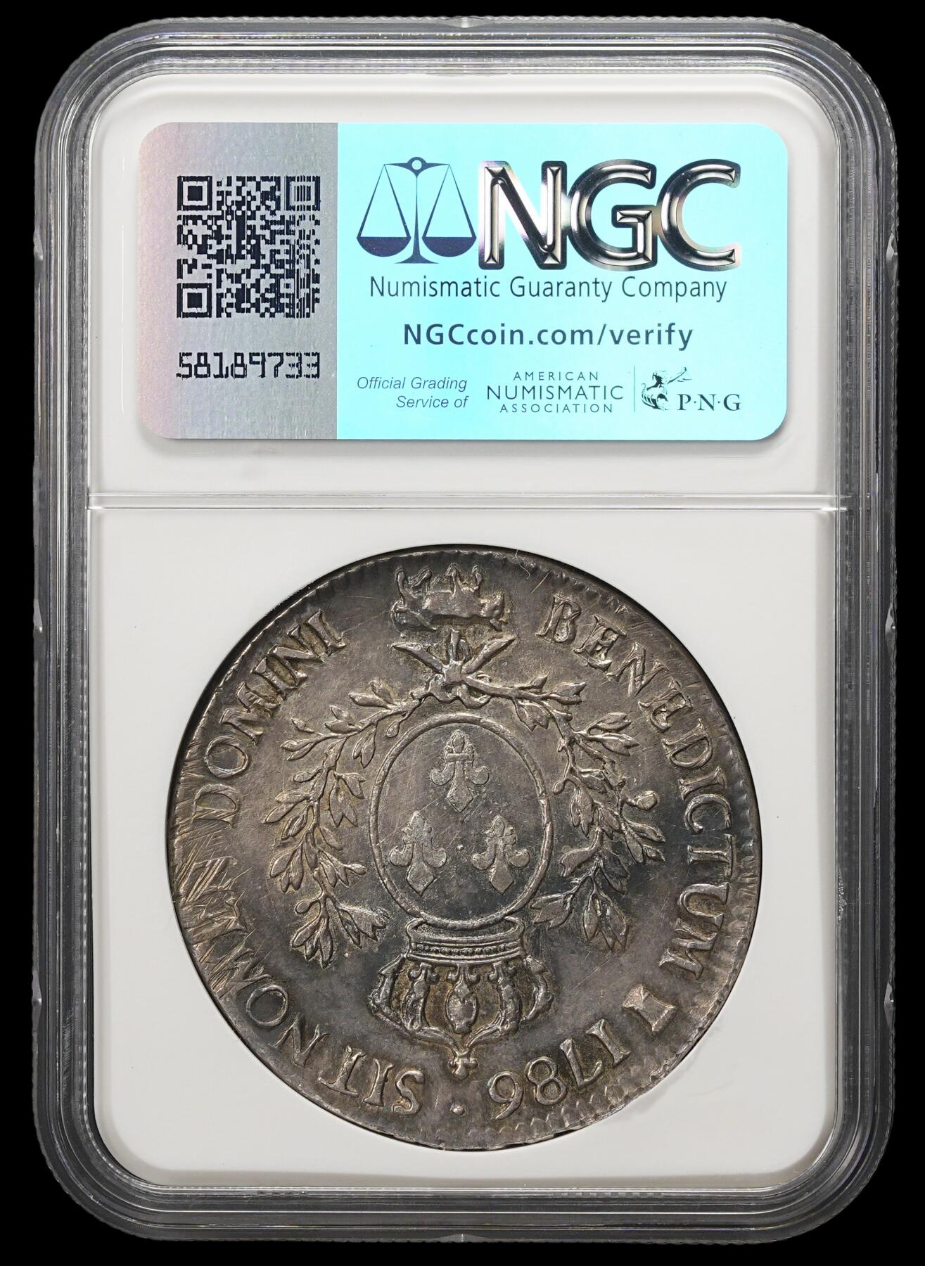 修遠堂世界钱币第四十三期 全场包邮 NGC AU50 1786年法国埃居大银币 路易十六 牛厂铭 老包浆