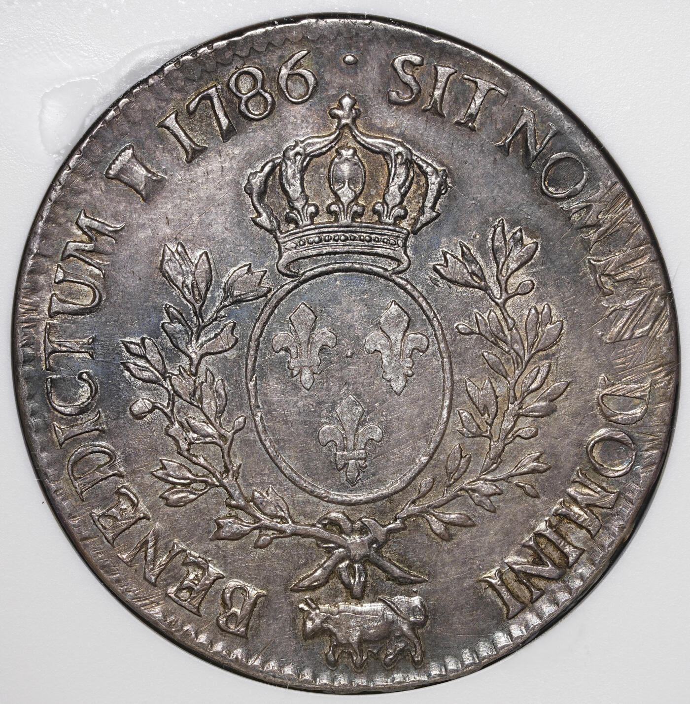 修遠堂世界钱币第四十三期 全场包邮 NGC AU50 1786年法国埃居大银币 路易十六 牛厂铭 老包浆