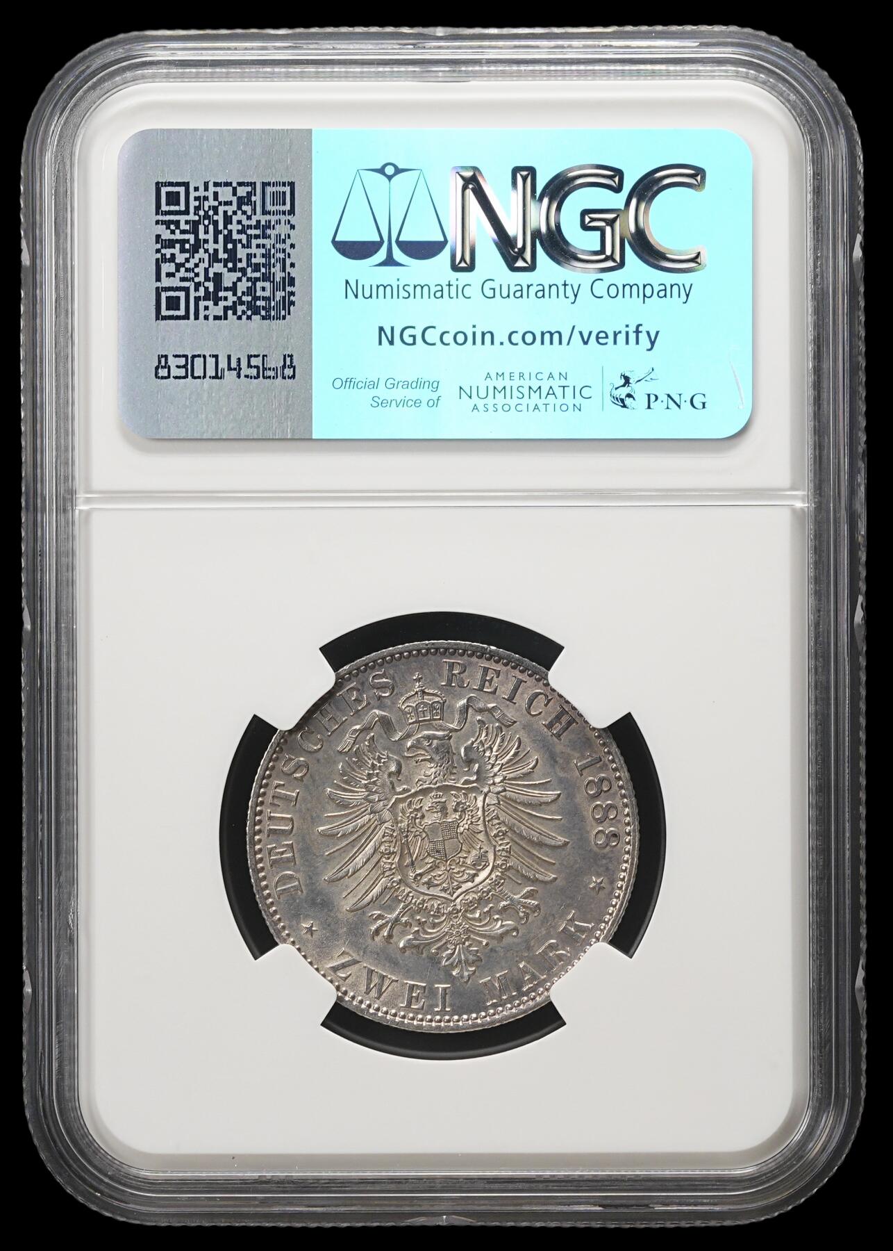 修遠堂世界钱币第四十三期 全场包邮 NGC MS62 1888年普鲁士腓特烈三世2马克银币