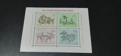 德国邮票专场，都是小型张、小全张 - 德国邮票小型张，1969年发行，西柏林动物园125周年，品相如图