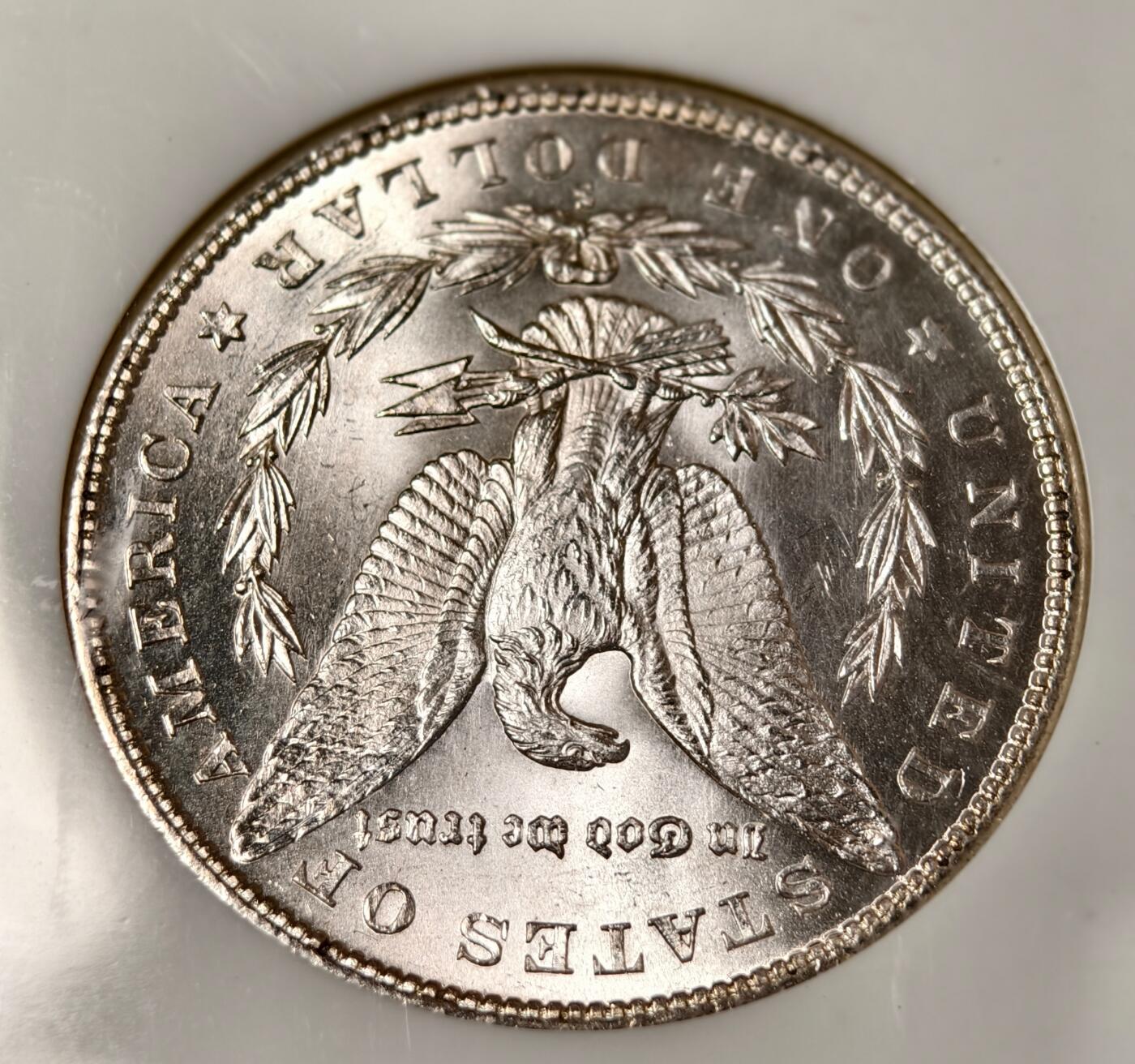 紫瑗钱币——第430期 美国 1880年 S版 摩根 大头妹 1美元 银币 NGC MS63 老盒