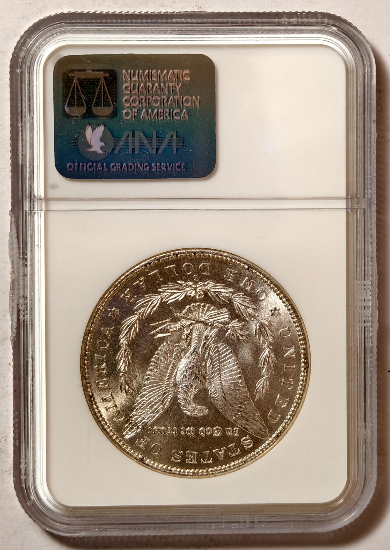 紫瑗钱币——第430期 美国 1880年 S版 摩根 大头妹 1美元 银币 NGC MS63 老盒