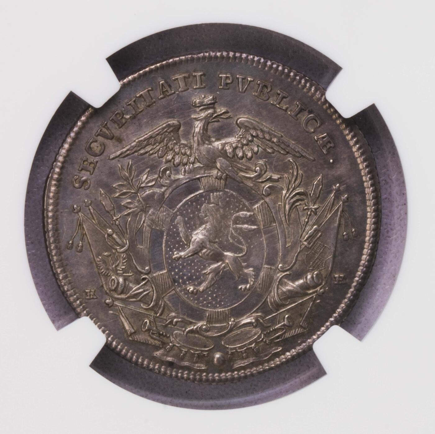 NGC-MS62 1765勃兰登堡骑马1/4泰勒银币 季军老包浆