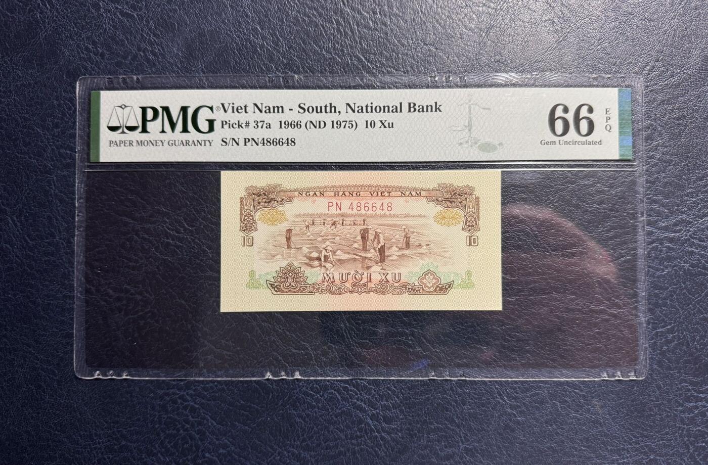 收藏联盟Quantum Auction 第383期拍卖  南越1966年10徐 PMG66 中国代印 