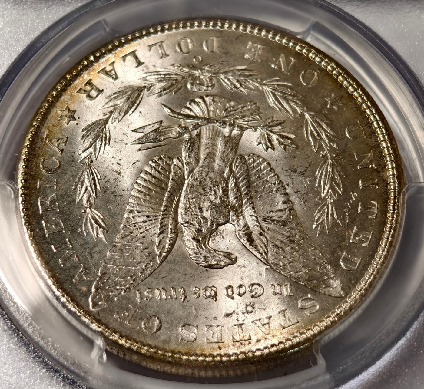 紫瑗钱币——第430期 美国 1902年 O版 摩根 大头妹 1美元 银币 PCGS MS63  老盒