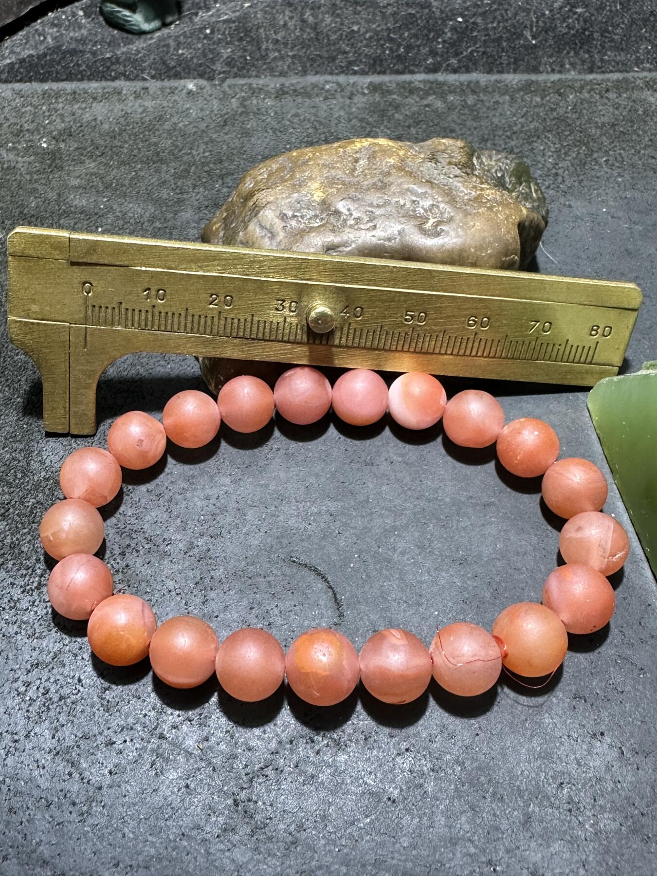 精美保山南红亚光单圈手串一条，，