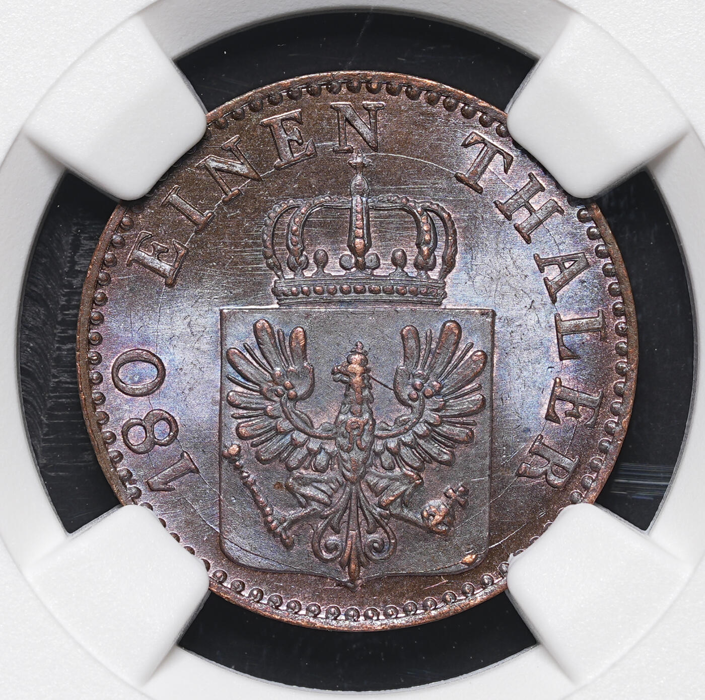 修遠堂世界钱币第四十三期 全场包邮 NGC MS65BN 1867年普鲁士2芬尼铜币