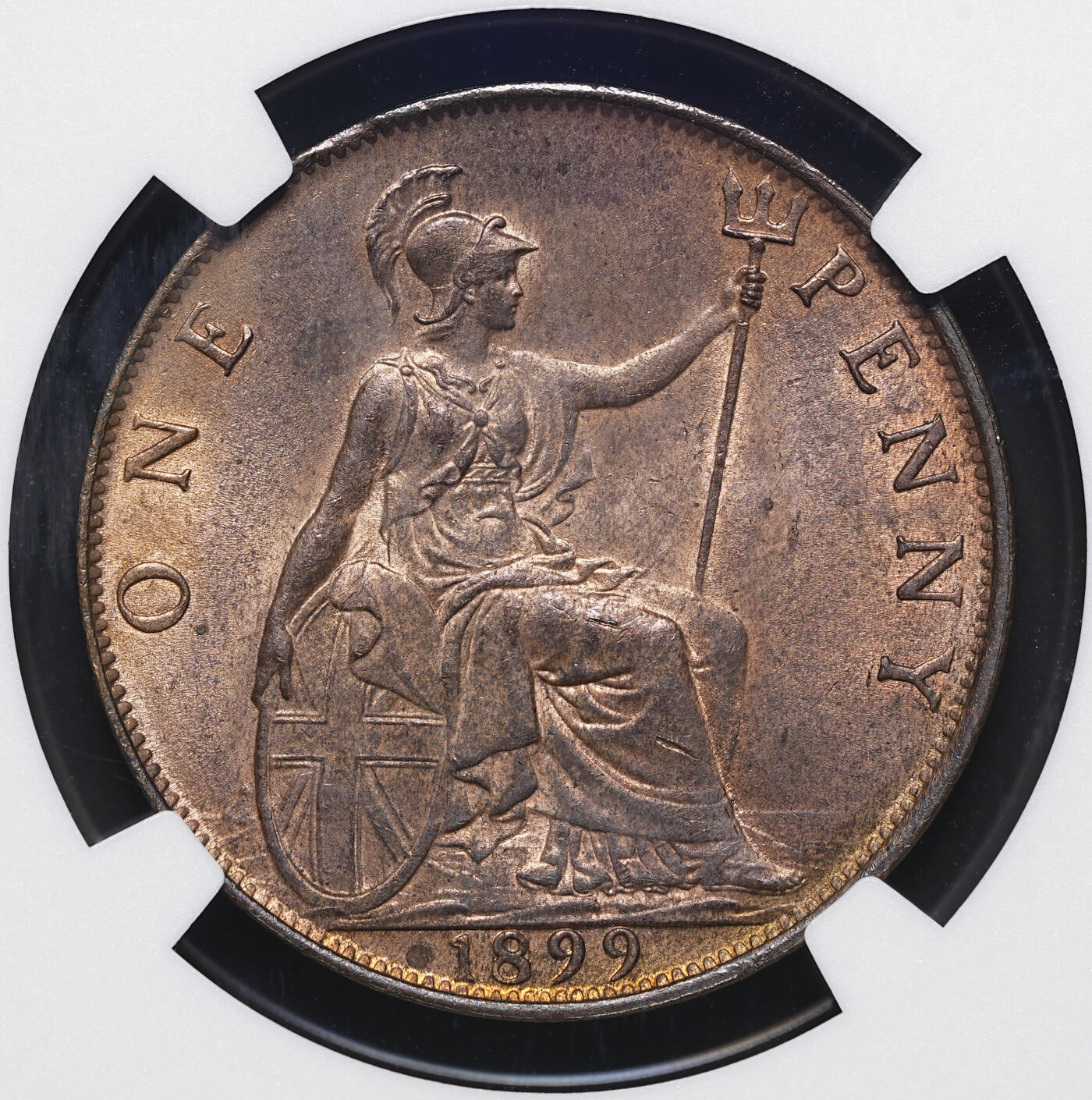 修遠堂世界钱币第四十三期 全场包邮 NGC MS64BN 1899年英国1便士铜币