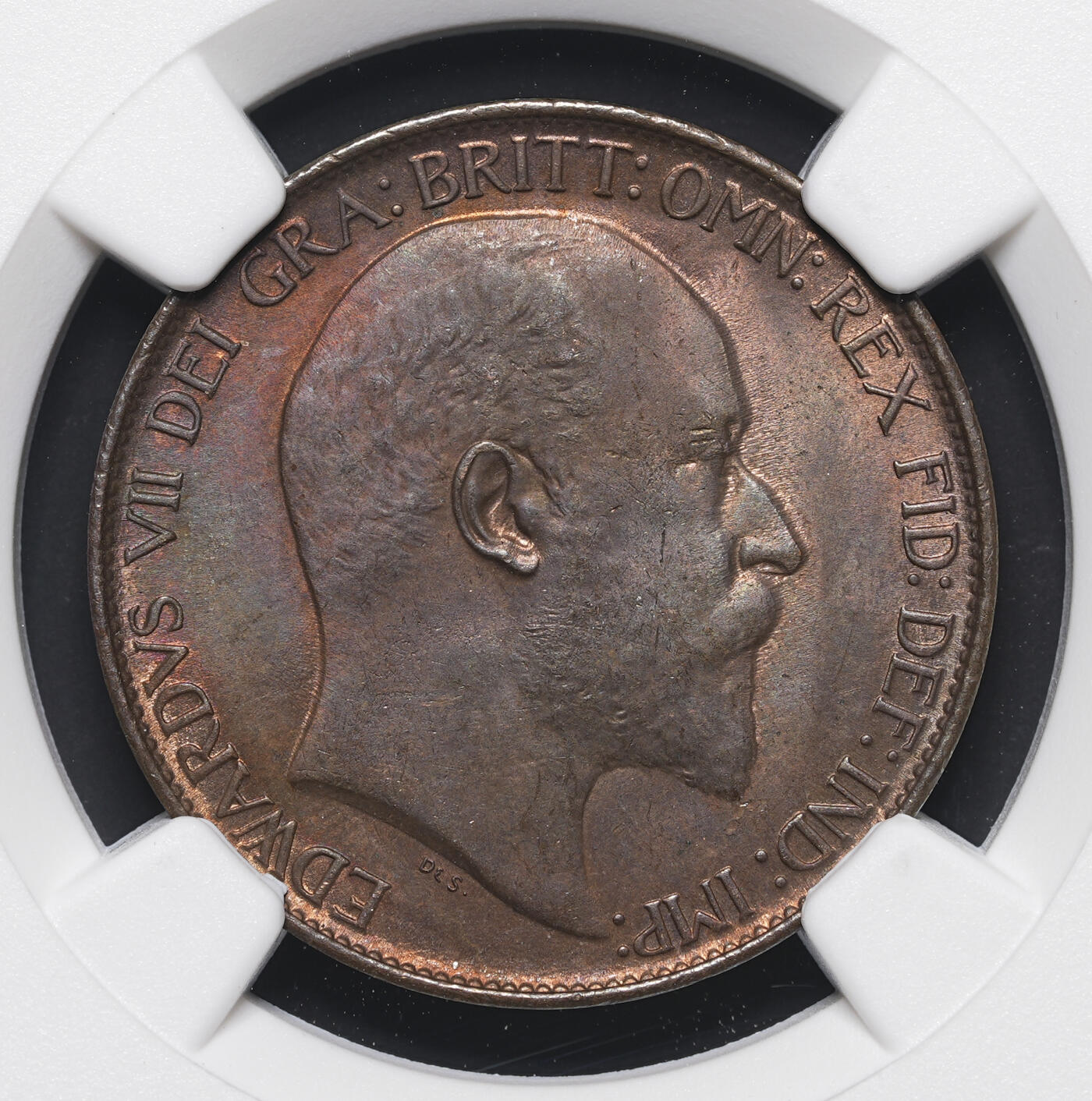 修遠堂世界钱币第四十三期 全场包邮 NGC MS63BN 1908年英国1/2便士铜币