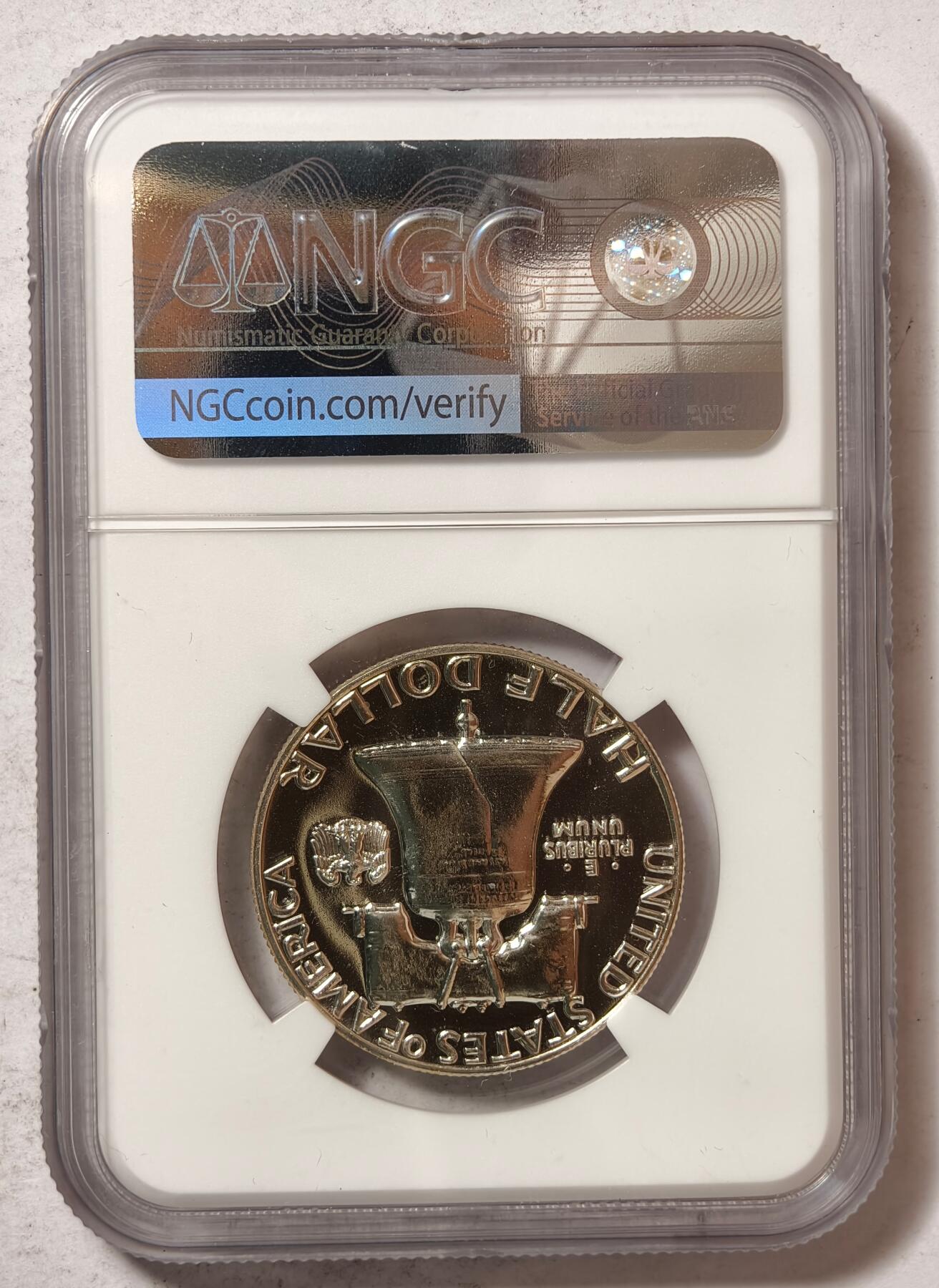 紫瑗钱币——第430期 美国 1958年 富兰克林 50美分 半美元 银币 NGC PF67 精制