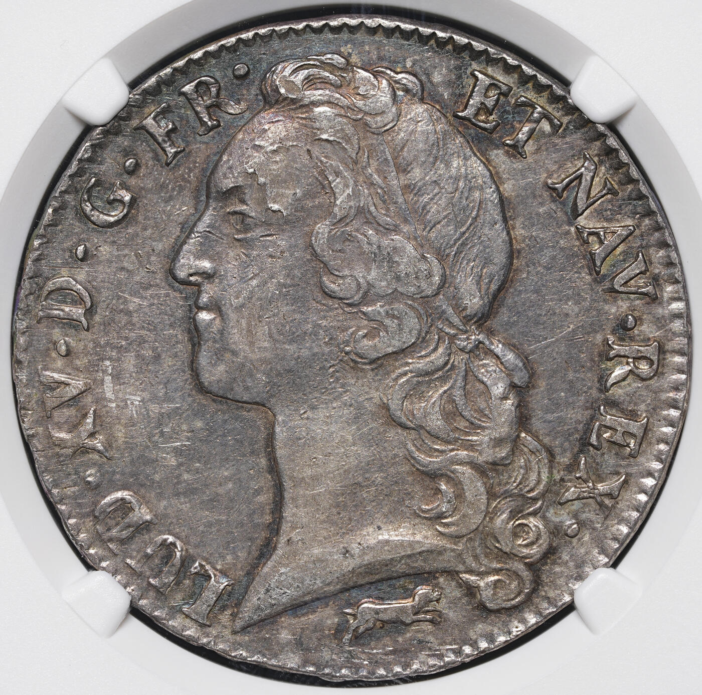 修遠堂世界钱币第四十三期 全场包邮 NGC AU50 1766年法国埃居大银币 路易十五 R厂铭 老包浆
