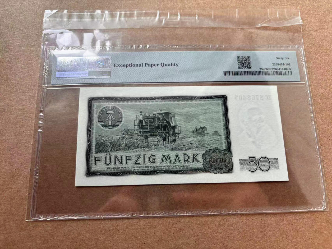 【Blue Auction】✨世界纸币精拍第560期【精】 【补号】德国 1964年50马克 恩格斯 PMG66EPQ 