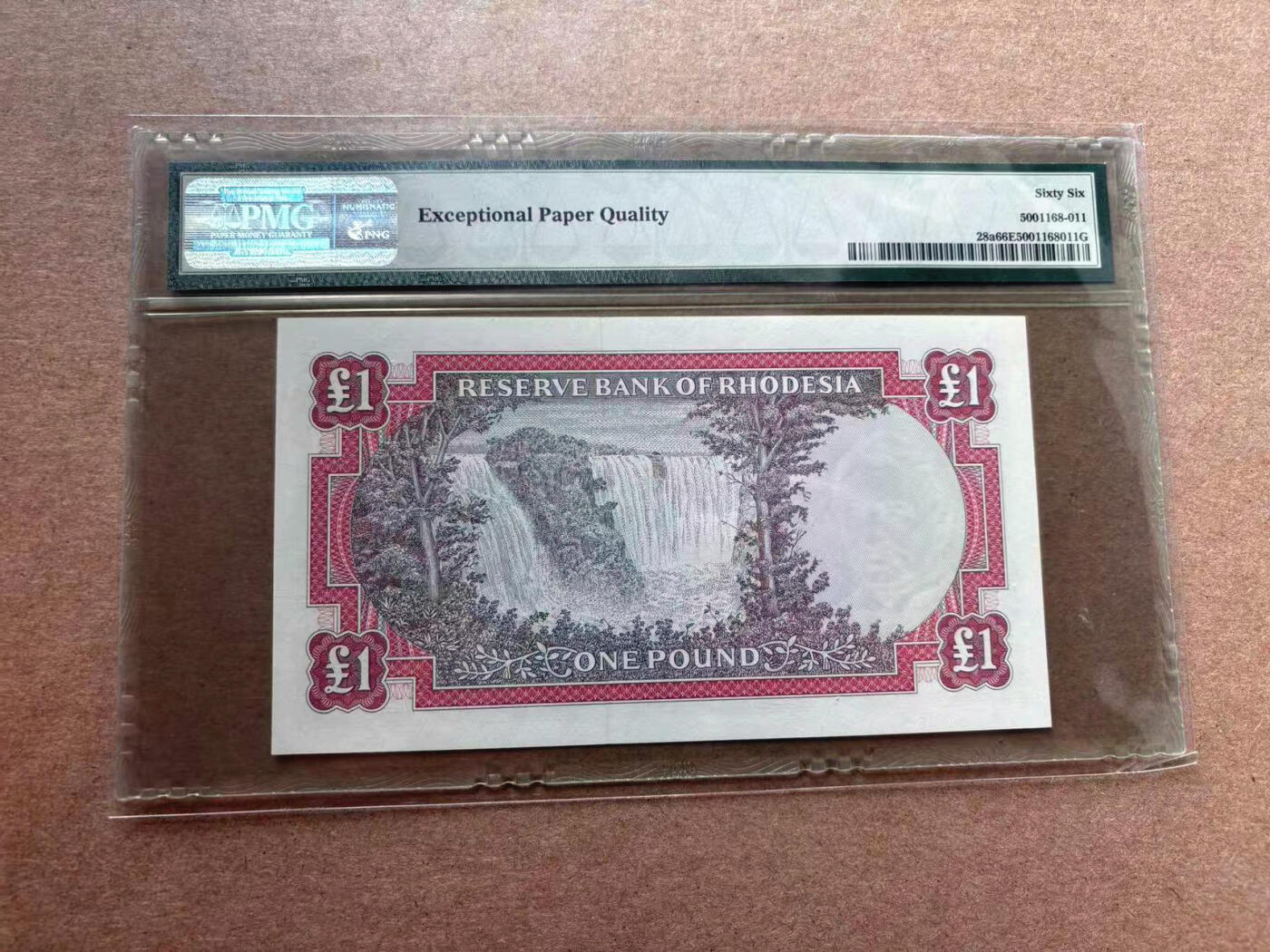 【Blue Auction】✨世界纸币精拍第560期【精】 罗德西亚 1966-68年1镑 戎装女王 PMG66EPQ 