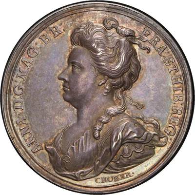 PCGS SP63唯一记录1704年英国安娜女王像布伦海姆战役胜利纪念银章 - PCGS SP63唯一记录1704年英国安娜女王像布伦海姆战役胜利纪念银章