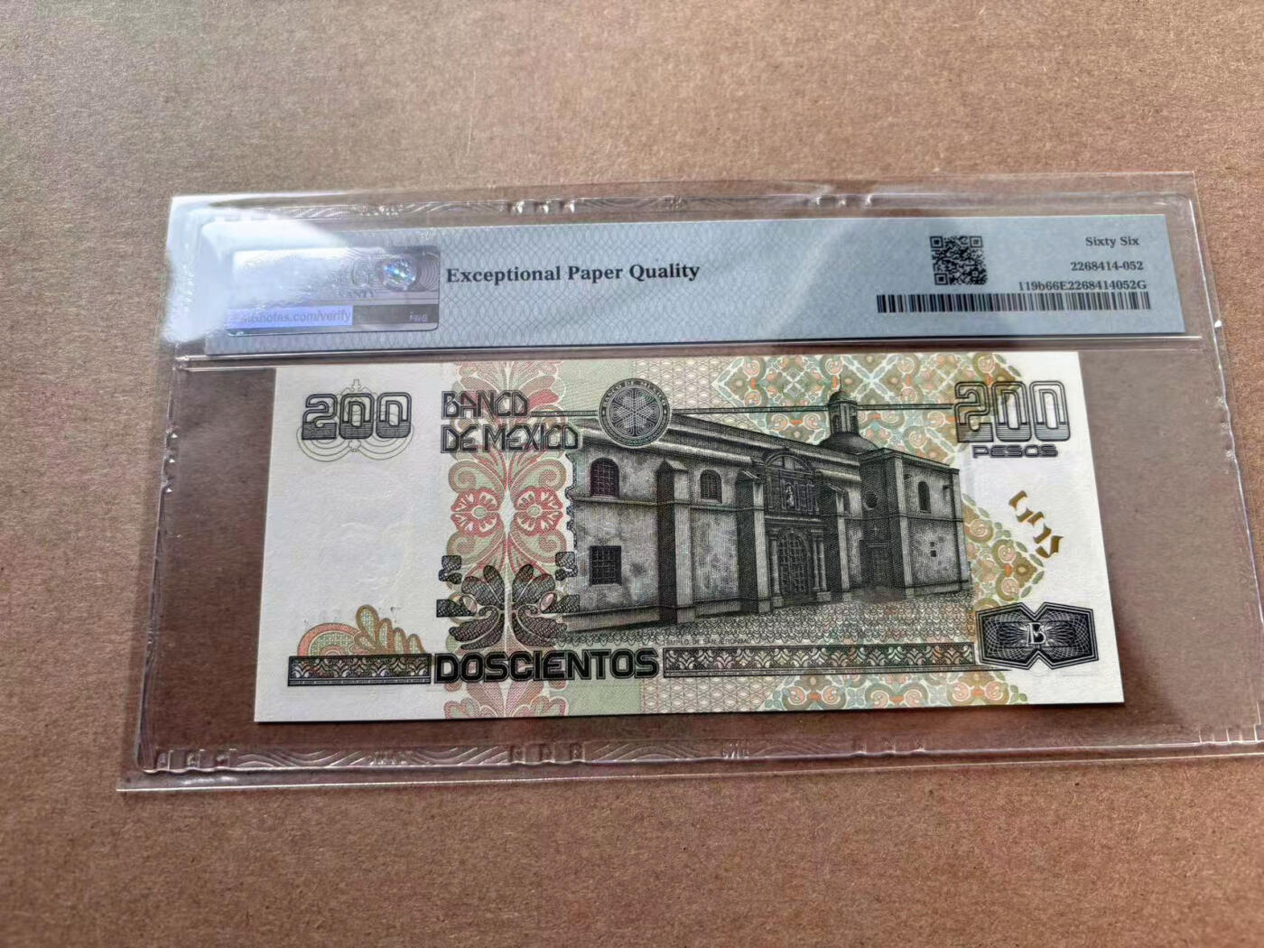 【Blue Auction】✨世界纸币精拍第560期【精】 墨西哥 2002-03年200比索 PMG66EPQ 