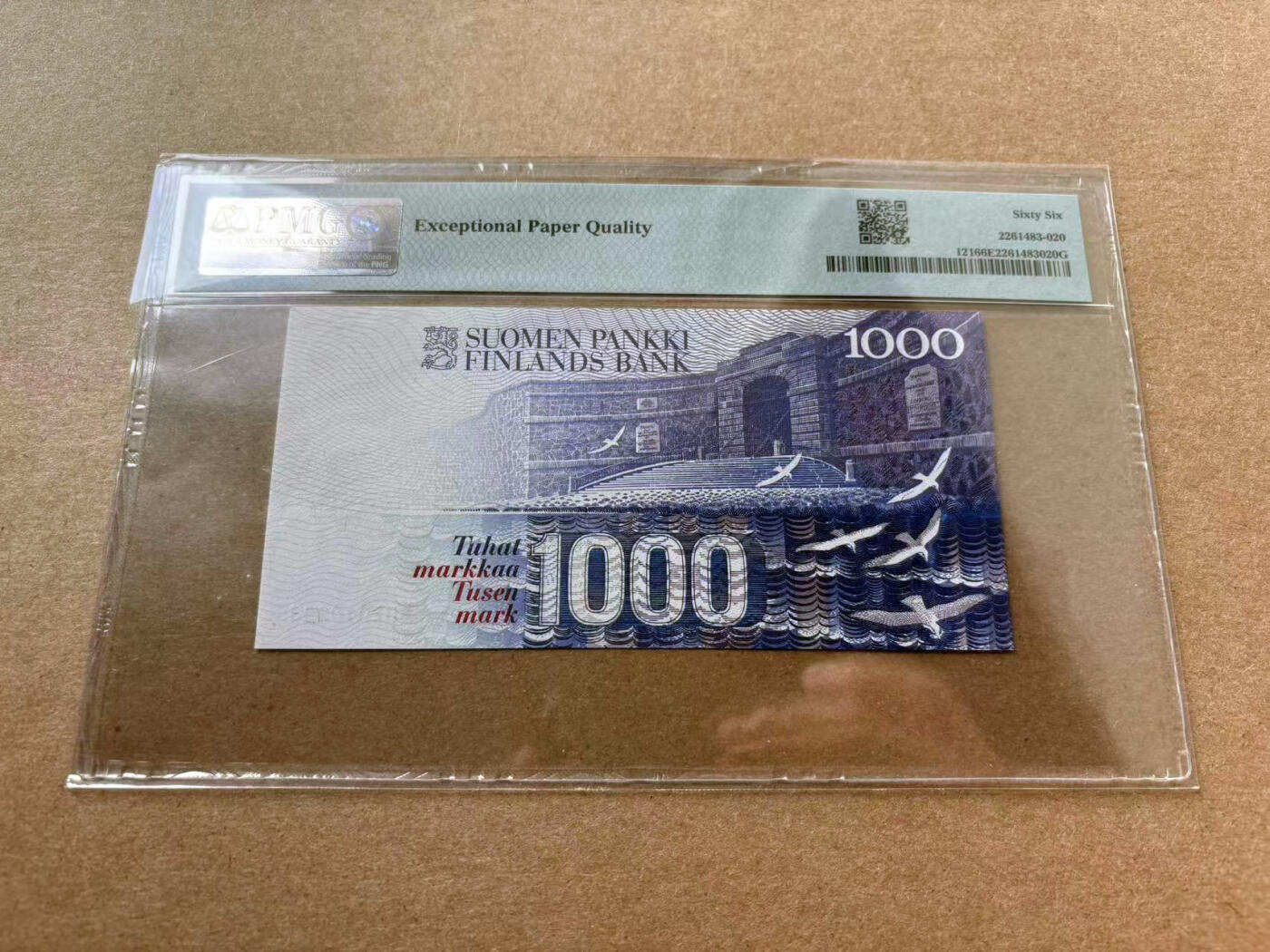 【Blue Auction】✨世界纸币精拍第560期【精】  【无47】芬兰 1991年1000马克 PMG66EPQ 精美 