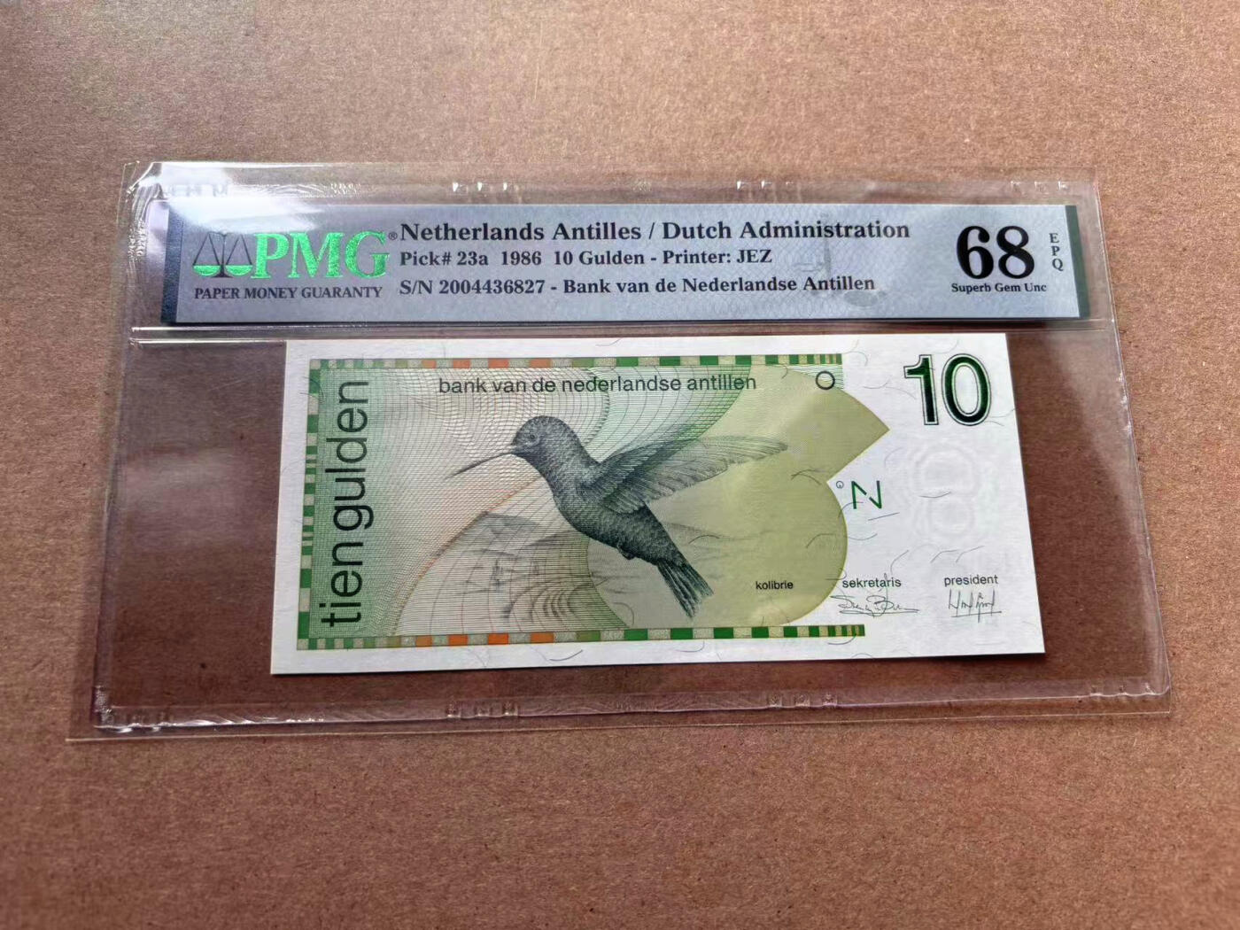 【Blue Auction】✨世界纸币精拍第560期【精】 荷属安的列斯 1986年10盾 PMG68EPQ超高分