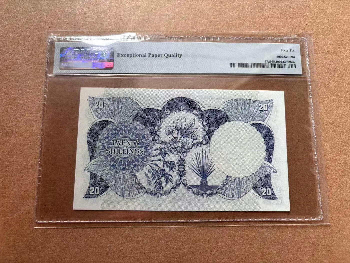 【Blue Auction】✨世界纸币精拍第560期【精】 【冠军分】英属东非1962-63年20先令 大冠女王 升值品种 PMG67EPQ 高分