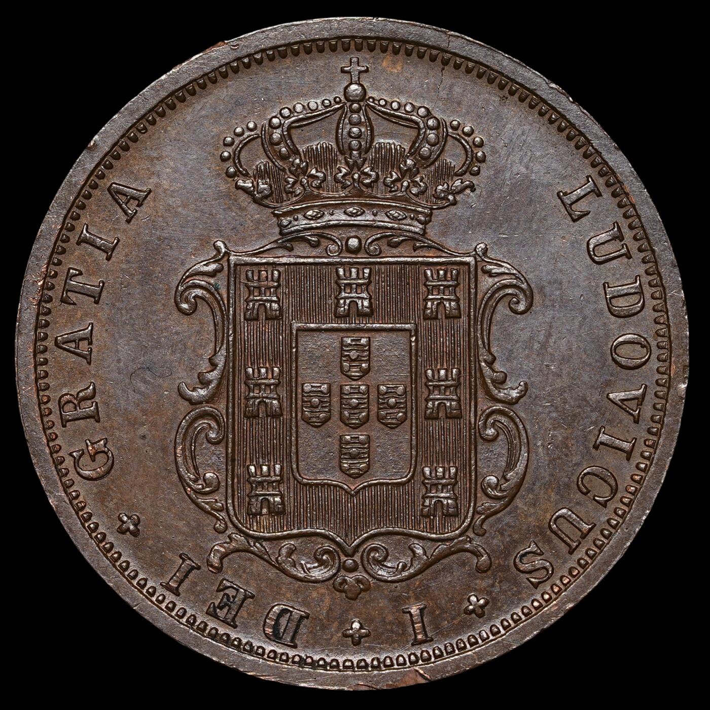 修遠堂世界钱币第四十三期 全场包邮 1879年葡萄牙5 REIS铜币 边缘轻微划痕