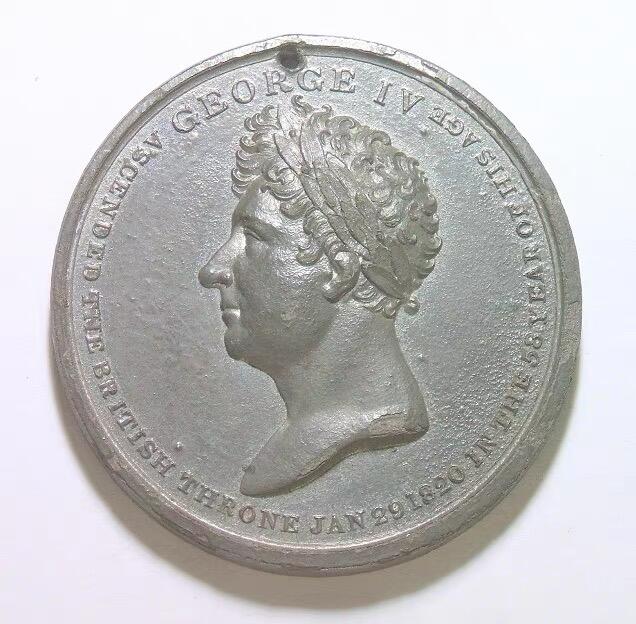 英国1820年 乔治四世高浮雕精制大合金章 45MM