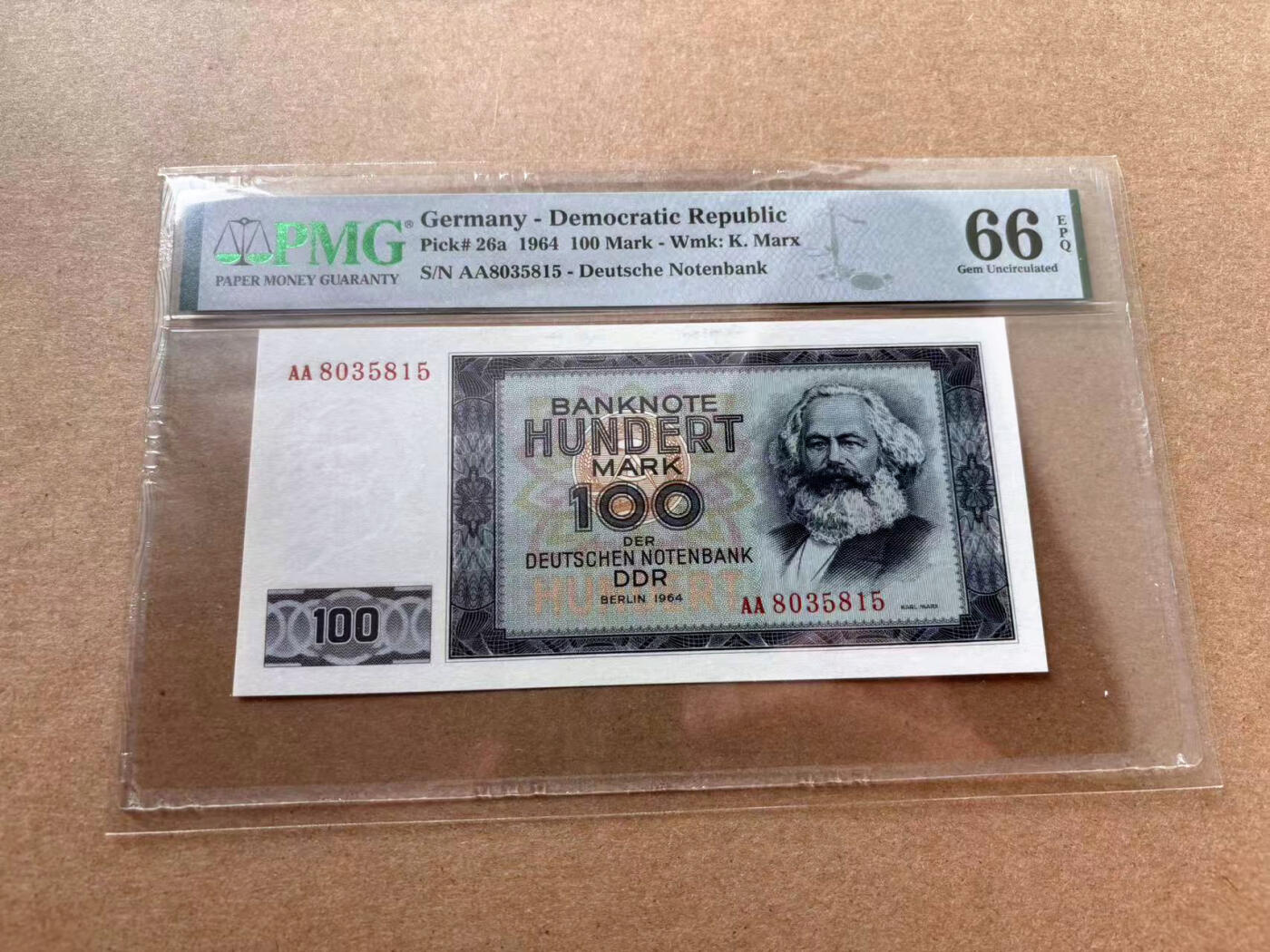 【Blue Auction】✨世界纸币精拍第560期【精】 【AA无47】德国 1964年100马克 马克思 PMG66EPQ 