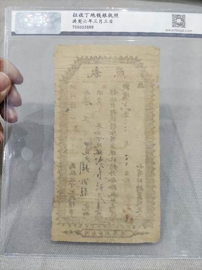 地契票证保真专拍 洪宪六年征收地丁钱粮执照