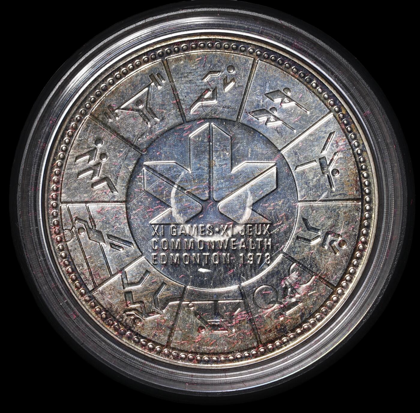 修遠堂世界钱币第四十三期 全场包邮 1978年加拿大第十一届英联邦运动会1加元银样币 23.30g 带盒