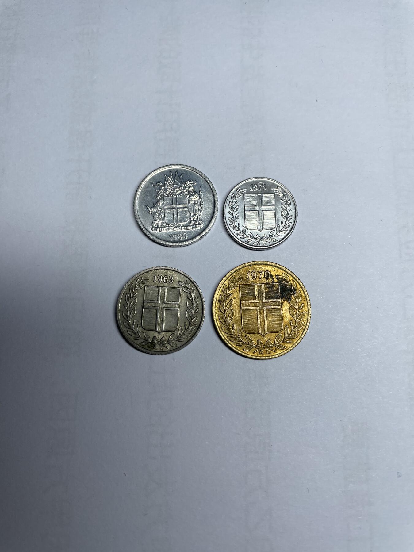 每日一拍，2024年集古藏今外币拍卖第十六期-第4场—（总第154拍），可以寄存60天，满160元包邮。 冰岛4枚