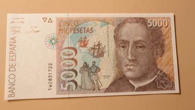 【世界钱币】精选微拍第141期暨2024年第53期 ～最新币展卖剩品类选购 【一口价已售出】1992年西班牙5000比塞塔 全新绝品无4尾号722