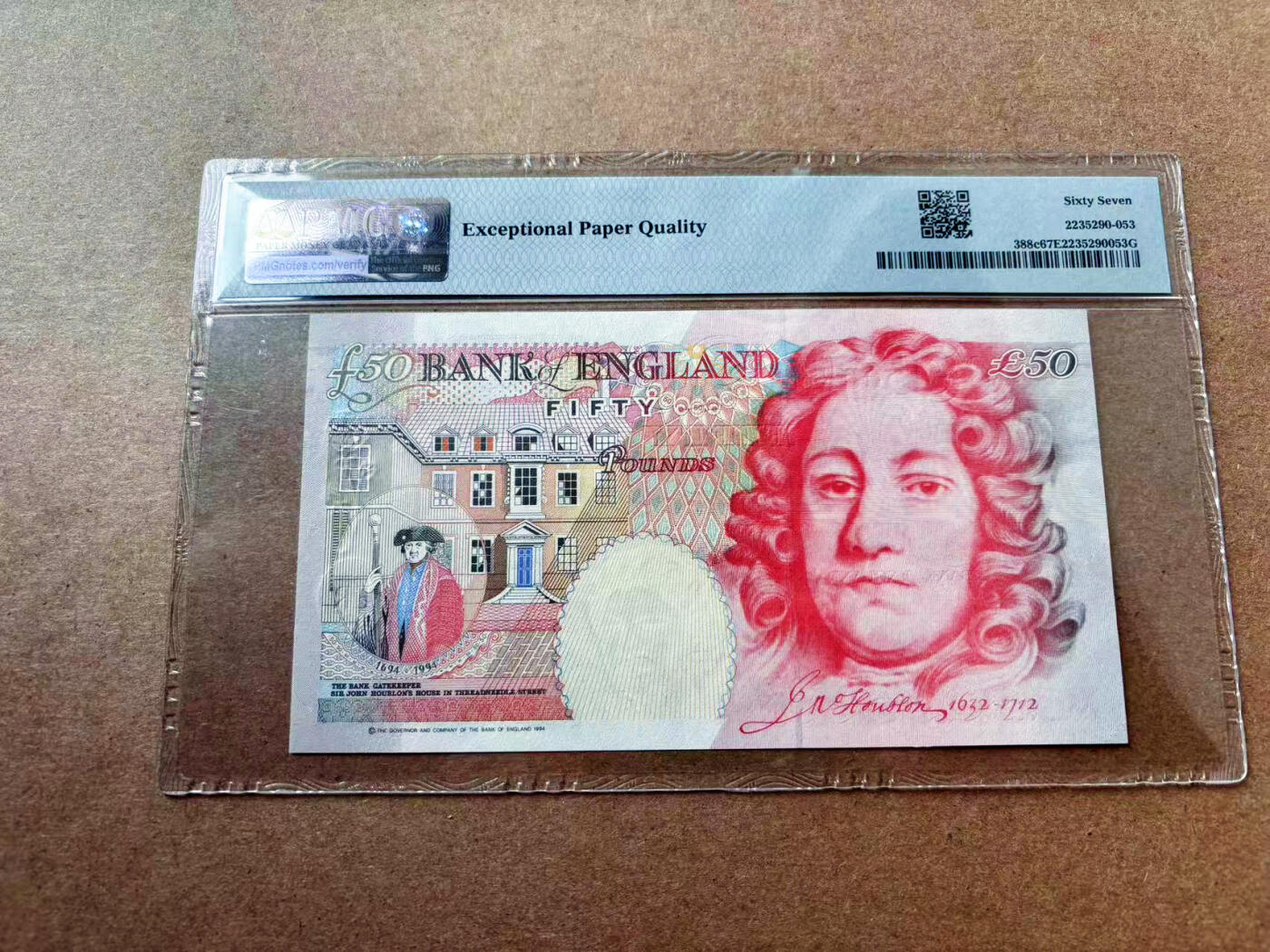 【Blue Auction】✨世界纸币精拍第561期【精】 【p388c】英国 1994年50镑 PMG67EPQ 高分