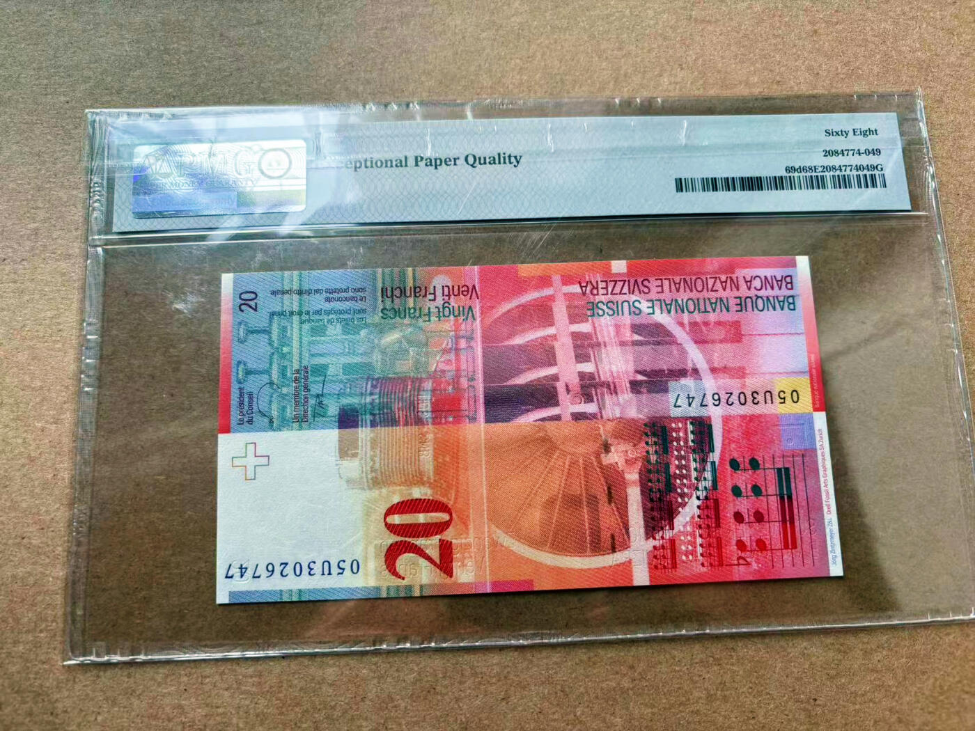 【Blue Auction】✨世界纸币精拍第561期【精】 瑞士 2005年20法郎 PMG68EPQ 超高分