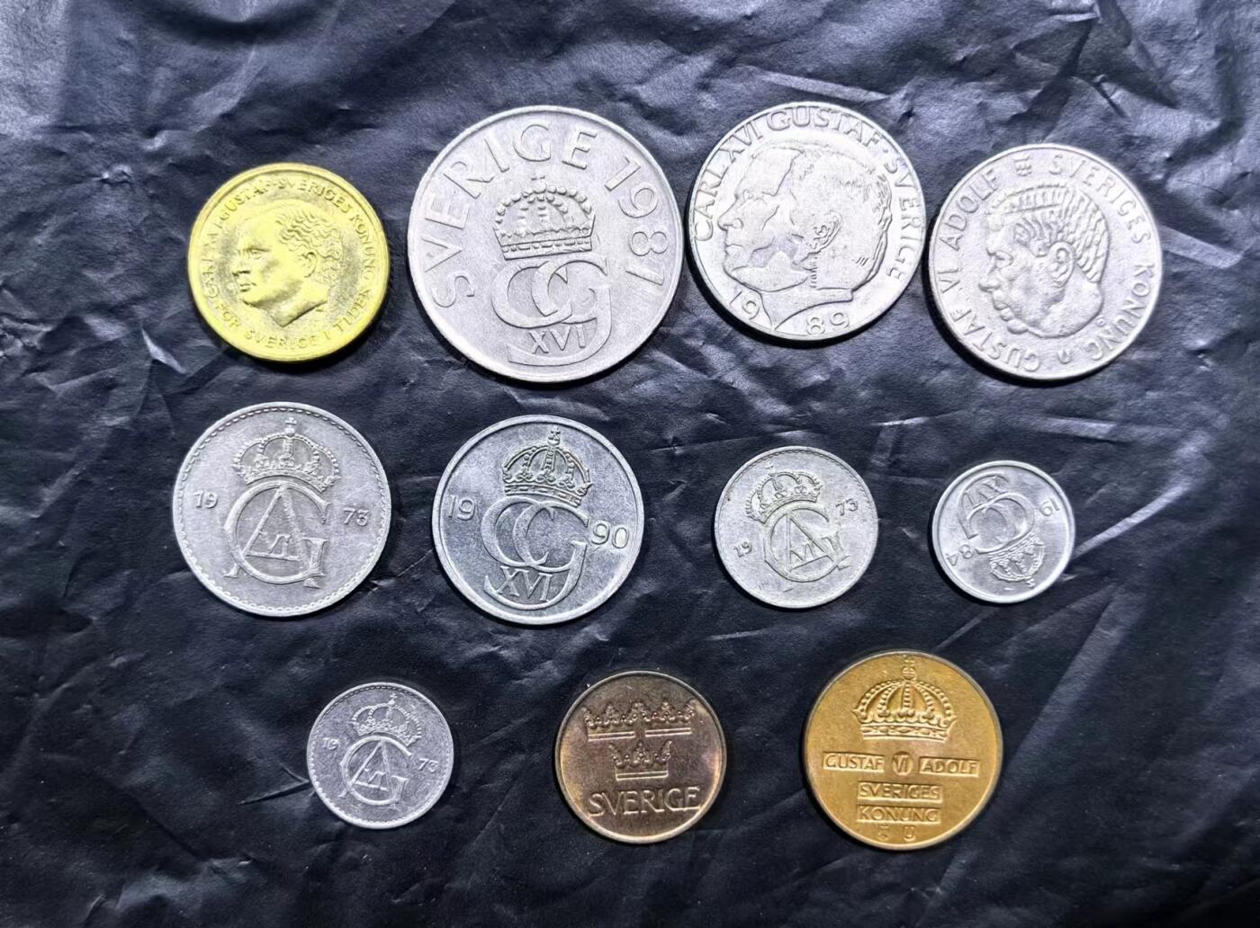 北京马甸外国币专卖微拍第128期，外国非贵金属纪念币，流通币专场，陆续上新，欢迎关注 瑞典11枚