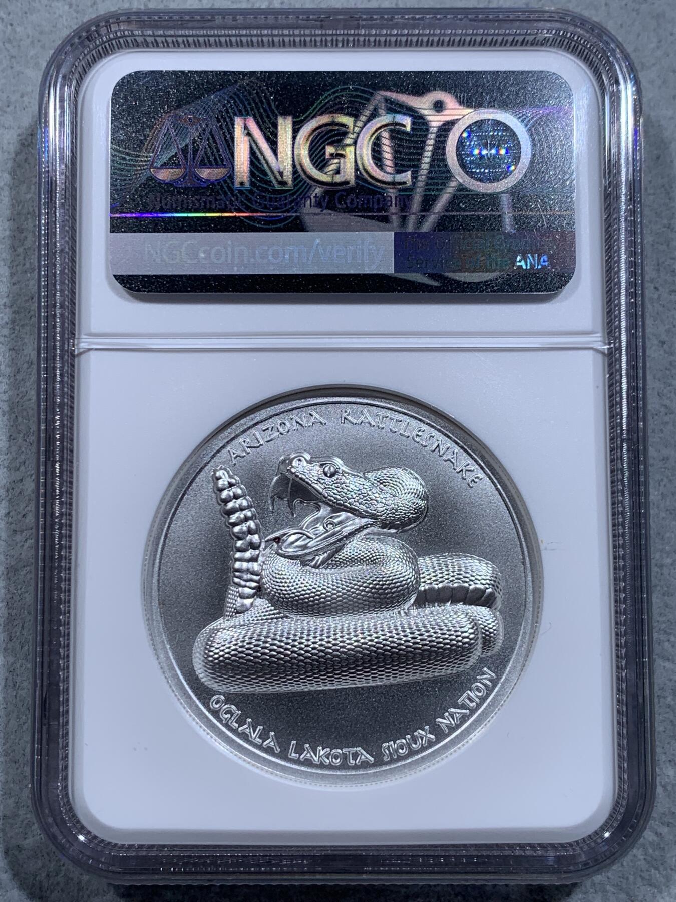 《竞宝斋》第318场 周日，周一 2场连拍 （全场包邮） NGC MS70 2022年印第安酋长系列2“杰罗尼莫”1元纪念银币 1盎司 超高浮雕工艺 顶级满分 值得收藏