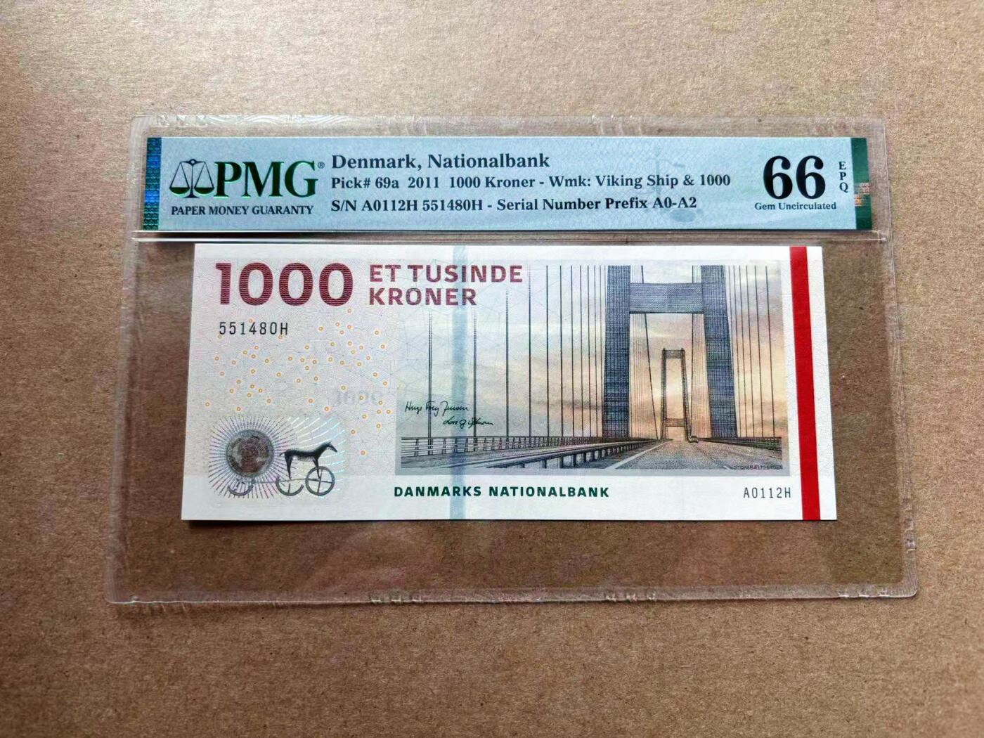 【Blue Auction】✨世界纸币精拍第561期【精】 丹麦 2011年1000克朗 PMG66EPQ 