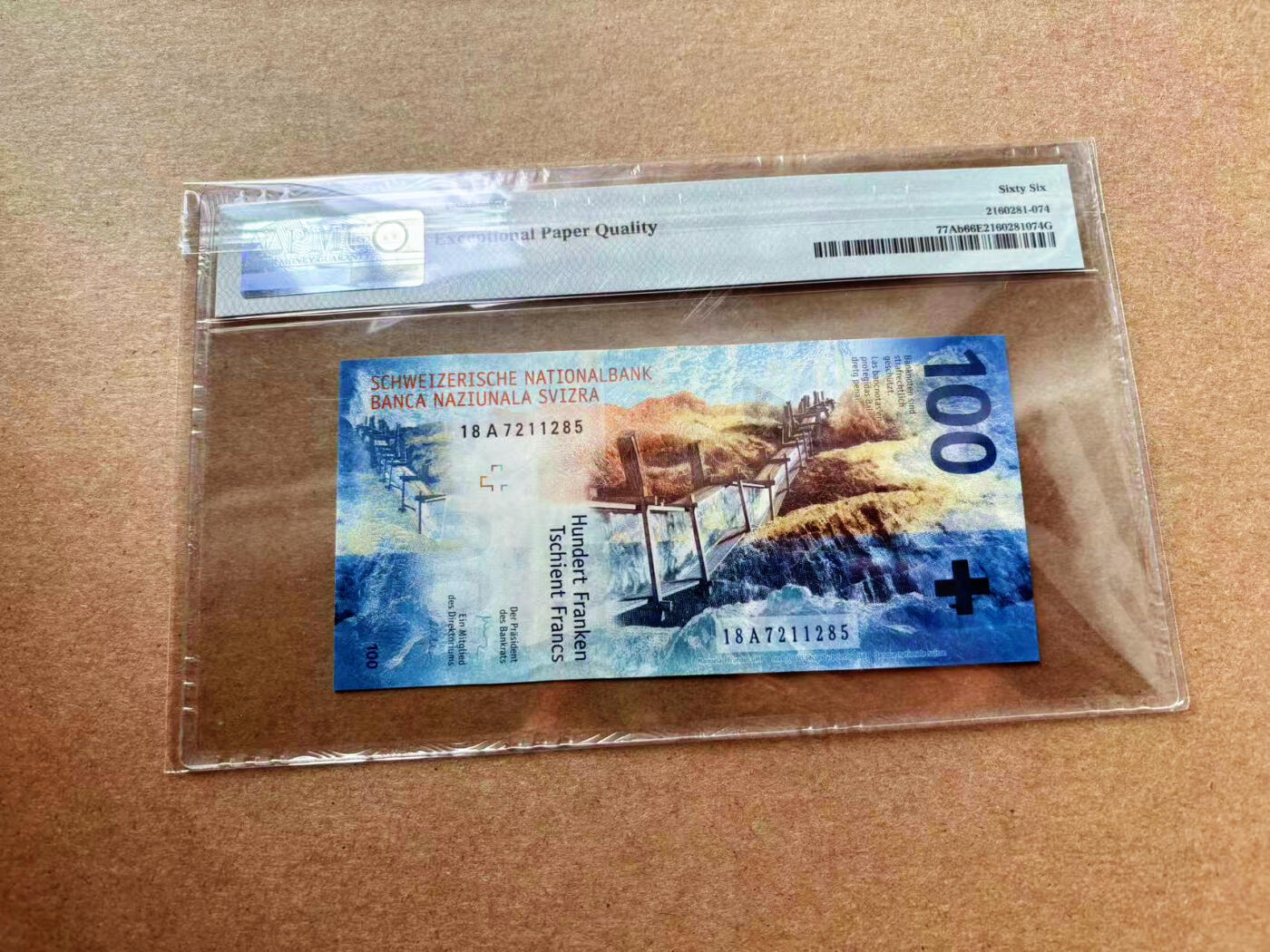 【Blue Auction】✨世界纸币精拍第561期【精】 【A冠】瑞士 2018年100法郎 PMG66EPQ 