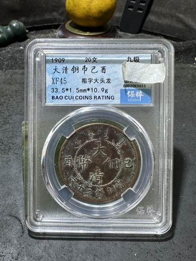 清，宣统大清已酉二十文铜元一枚！ 清，宣统大清已酉二十文铜元一枚！