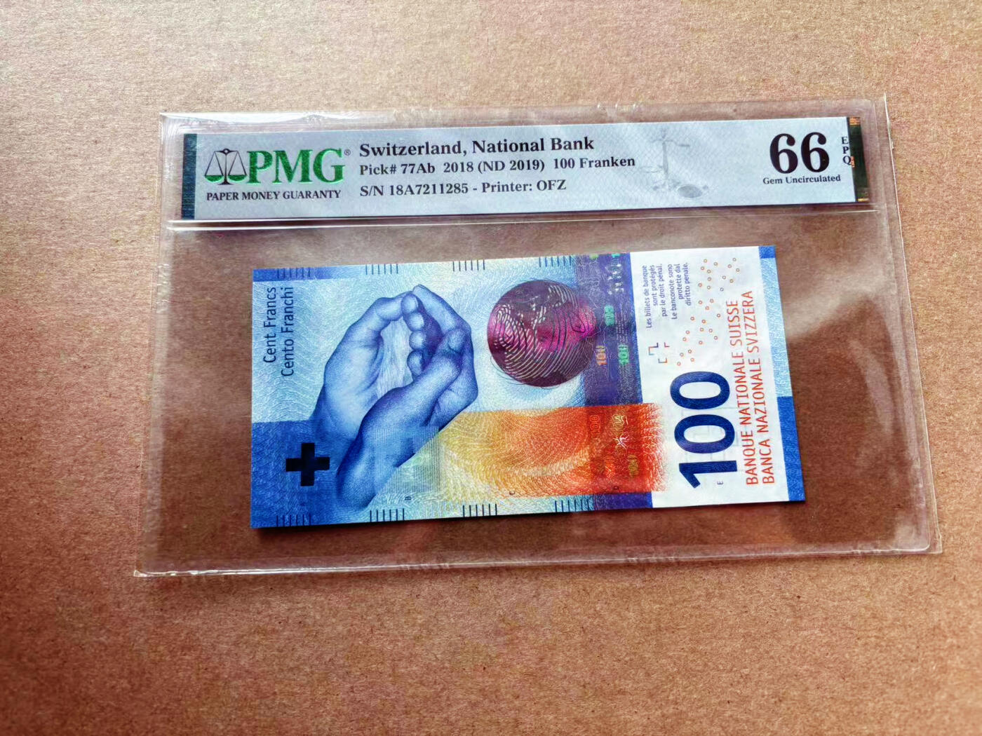 【Blue Auction】✨世界纸币精拍第561期【精】 【A冠】瑞士 2018年100法郎 PMG66EPQ 