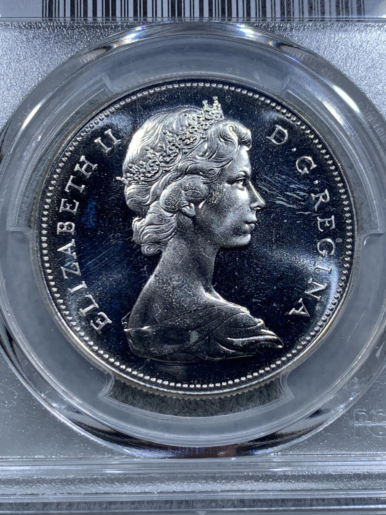 《竞宝斋》第318场 周日，周一 2场连拍 （全场包邮） PCGS PL66 加拿大大雁1元类精制币，币面干净漂亮！热门品种！