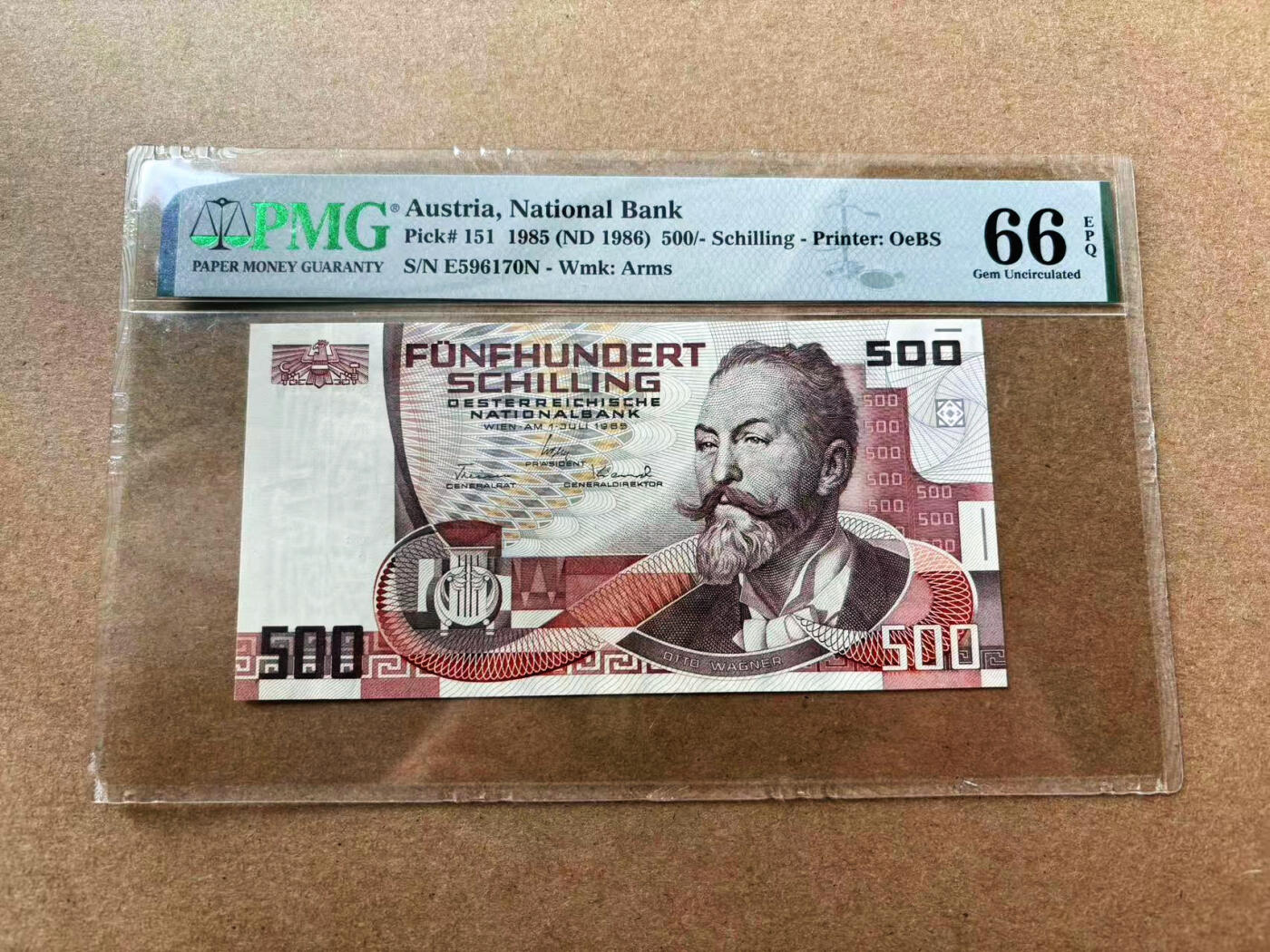 【Blue Auction】✨世界纸币精拍第561期【精】 奥地利 1985年500先令 PMG66EPQ 