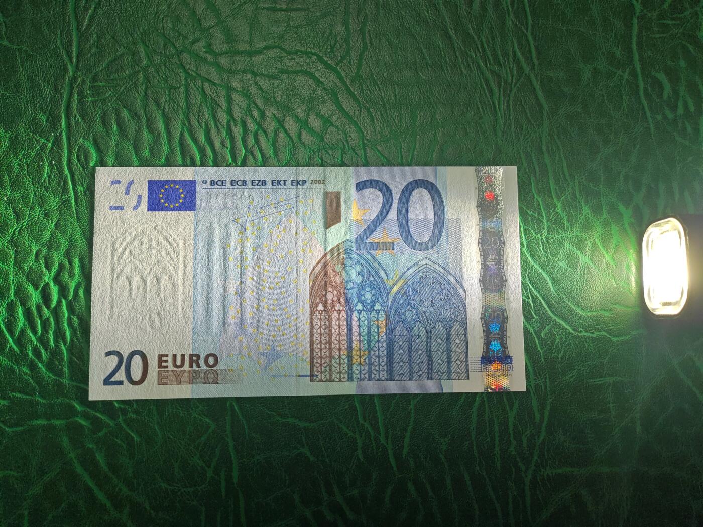 欧盟纸币Euro 二签20欧元纸币 G冠塞浦路斯版 全新UNC