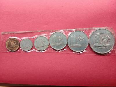 老藏家藏品上世纪外国硬币套币 马来西亚硬币一套六枚